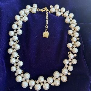 Gorgeous Anne Klein Gold, Pearl & CZ NECKLACE